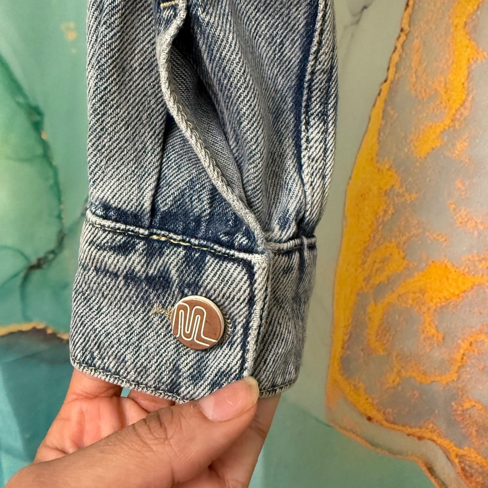 Marine Layer Ash Crop Denim Jacket - Women's Size: XS - Picture 10 of 14